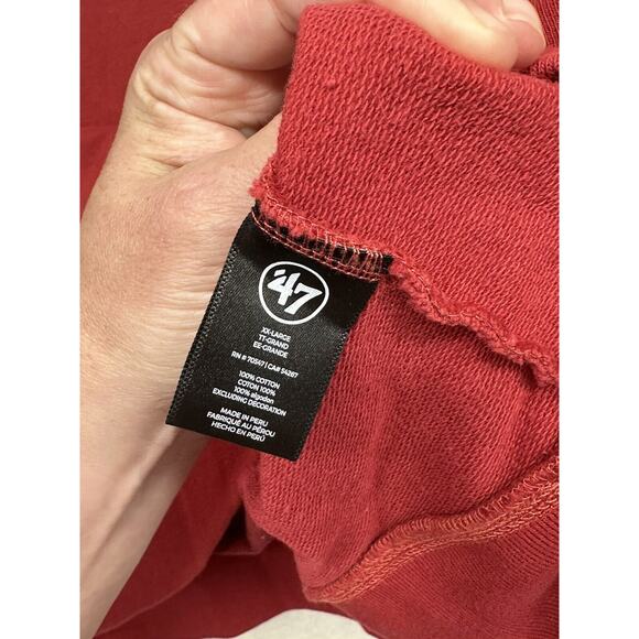 Wisconsin Badgers Mens XXL Sweatshirt 1/4 Zip Pullover '47 Red - Picture 8 of 9